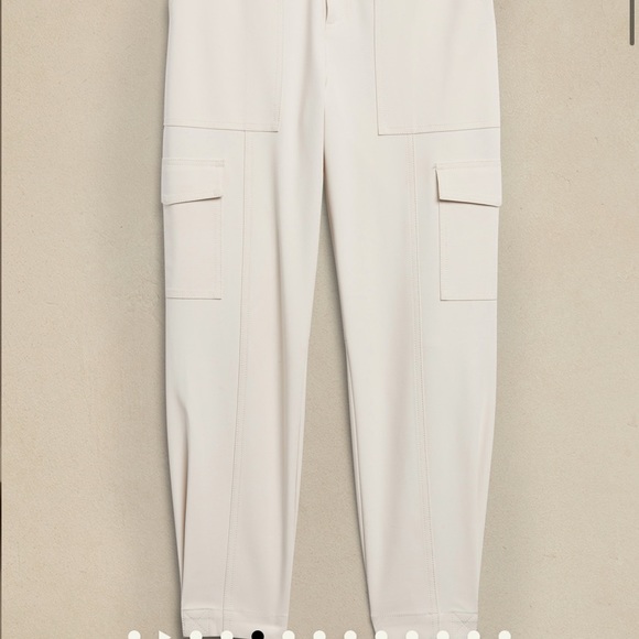 Banana Republic Slim Refined Stretch Cargo Pant in Transition Cream White - Picture 11 of 11